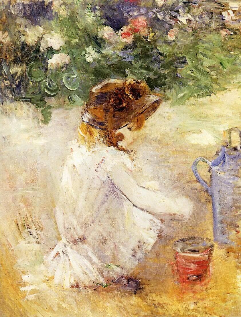 “Playing in the Sand” by Berthe Morisot